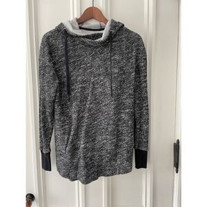 Mossimo Supply Co. black heather cowl neck hoodie sweatshirt w/ pockets and thum